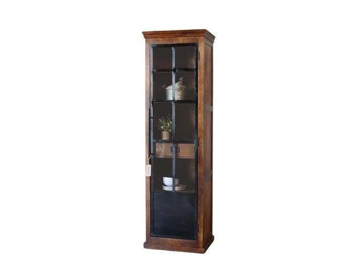 baario Mehrzweckschrank Schrank IVETTE Industrial schmal Massivholz & Eisen Vitrine 60cm breit, braun baario Mehrzweckschrank Schrank IVETTE Industrial schmal Massivholz & Eisen Vitrine 60cm breit, braun von Baario