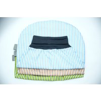 Strampelsack in Blau Grün Beige Streifen Pucksack Schlupfsack 0-6 Monate, Für Mädchen Oder Jungen Bab-Berlin von BabBerlinVonElena
