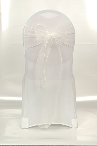 Babat 25x Organza Stuhlschleifen in Creme (O03) Läufer TAFT Schleife Schleifen Stuhlhussen Hochzeit von Babat