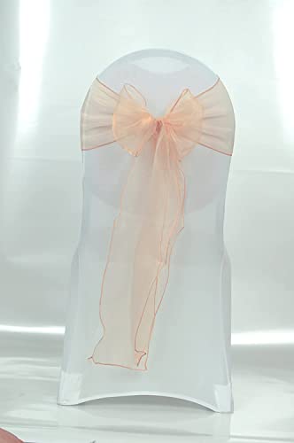 Babat 25x Organza Stuhlschleifen in Apricot (O19) Läufer TAFT Schleife Schleifen Stuhlhussen Hochzeit von Babat