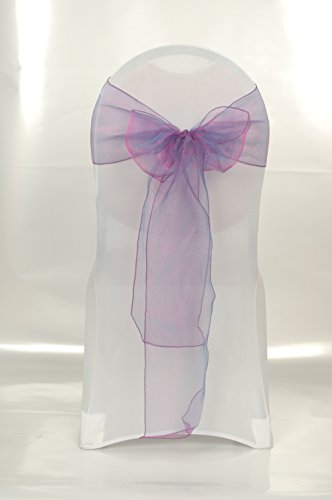 Babat 25x Organza Stuhlschleifen in lila (O15) Läufer TAFT Schleife Schleifen Stuhlhussen Hochzeit von Babat