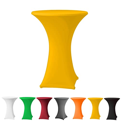 Babat Stehtischhusse Stretch Premium Qualität in Farbe gelb und Durchmesser 70-75 für Bistrotisch/Stehtisch von Babat