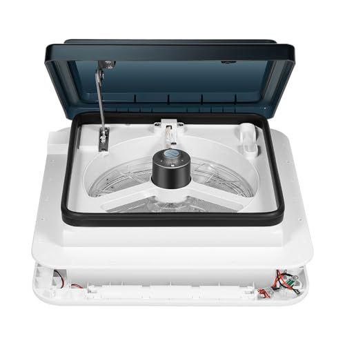 RV Dachventilator Dachlüftung für Wohnmobile 5W Wohnmobil Abluftventilator mit LED Leuchten und Insektensicheren Schirm Dachfenster Dachhaube Vent Wasserdichte IP68 36 * 35.5 * 15cm von Babeenoo
