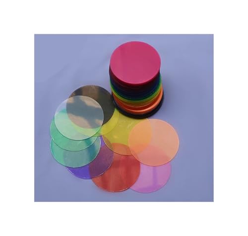 PVC-Kunststoff-Rundscheiben-Filmfilter, Dicke 0,3 mm, 10 Farben, transparent, DIY-Zubehör, 10/20/50 Stück(D3.8cm 20 pieces) von Babhlora