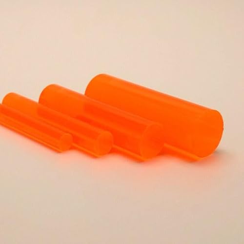 Zylindrischer Lichtleiterstreifen aus Acryl, orangefarbener Stab, 1 Stück(3x500mm 1pc) von Babhlora