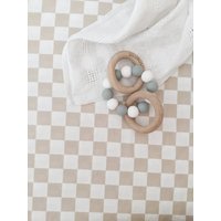 Beige Checker Bettwäsche Beige Bauernhaus Krippe Vichykaro Spannbettlaken Individuelles Bettlaken Schachbrett Mini Nestig Braun Weiß von Babiease