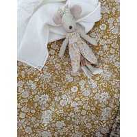 Liberty London Spannbettlaken Golden Ocker Braun Mini Bettlaken Beige Blumenmuster Bezug Kinderzimmer Bettwäsche Windel Wickelauflage Ginger von Babiease