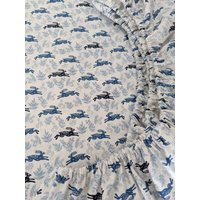 Vintage Hase Baby Bettwäsche Toile Bettdecke/Blaues Bettlaken Wickelunterlage von Babiease