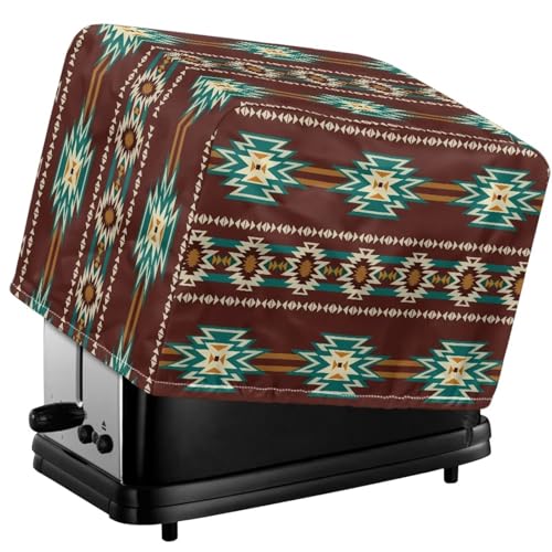 Babrukda Toaster-Abdeckung für 2 Scheiben, südwestlicher afrikanischer Stammes-Azteken-Toaster, Staubschutz mit Kordelzug, trendiger Brotbackmaschinen-Schutz für kleine Küchengeräte, maschinenwaschbar von Babrukda