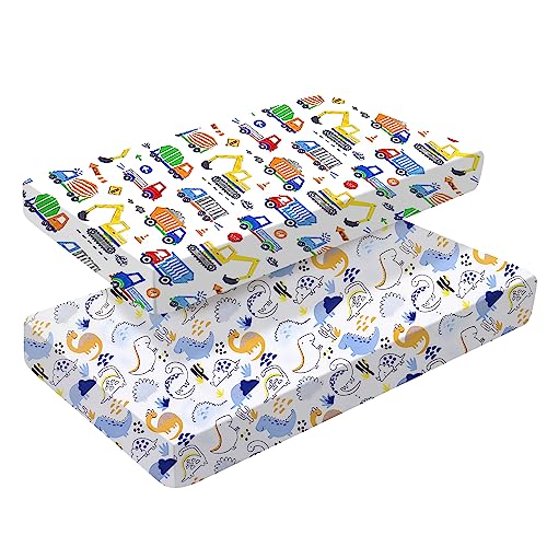 2 Bio-Baumwoll-Spannbettlaken für Mädchen Jungen | Bettwäsche für Kinderbett | Pflegeleichte, weiche und strapazierfähige Baumwolle - 70 x 140 cm von Baby Amabc