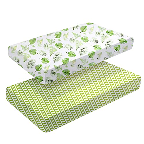 2 - Pack Spannbettlaken 140 x 70cm | Bettwäsche für Kinderbett | Atmungsaktive Baumwolllaken für Standard-Krippen- und Kleinkind-Matratzen Voll elastischer Rock Atmungsaktiv Pflegeleicht von Baby Amabc