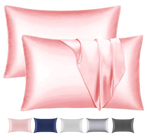 Kissenbezug 40 x 80 Satin, 2 Stück Satin Kissenbezug 40x80, ähnlich wie Seide, Kopfkissenbezug Satin Pillowcase Kissen Bezug Kissenhülle für Haar und Haut von Baby Amabc