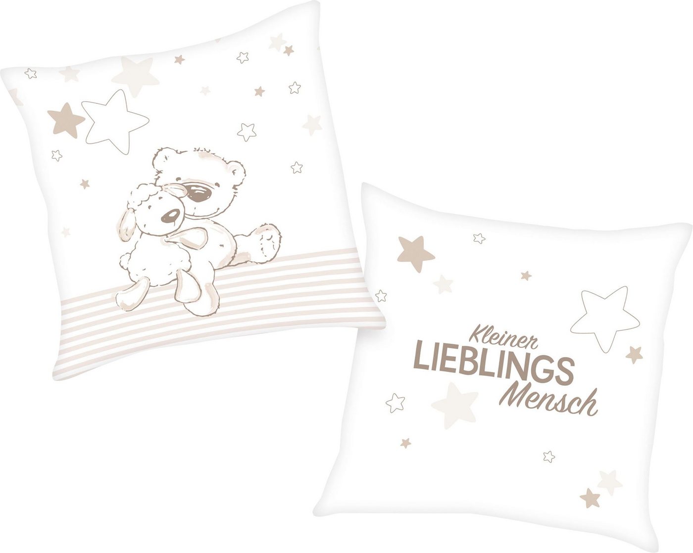 Baby Best Dekokissen Kleiner Lieblingsmensch, mit niedlichem Teddy-Motiv und liebevollem Schriftzug von Baby Best