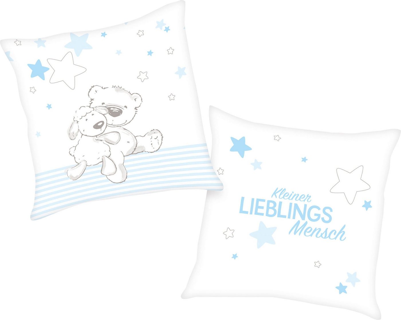 Baby Best Dekokissen Kleiner Lieblingsmensch, mit niedlichem Teddy-Motiv und liebevollem Schriftzug von Baby Best