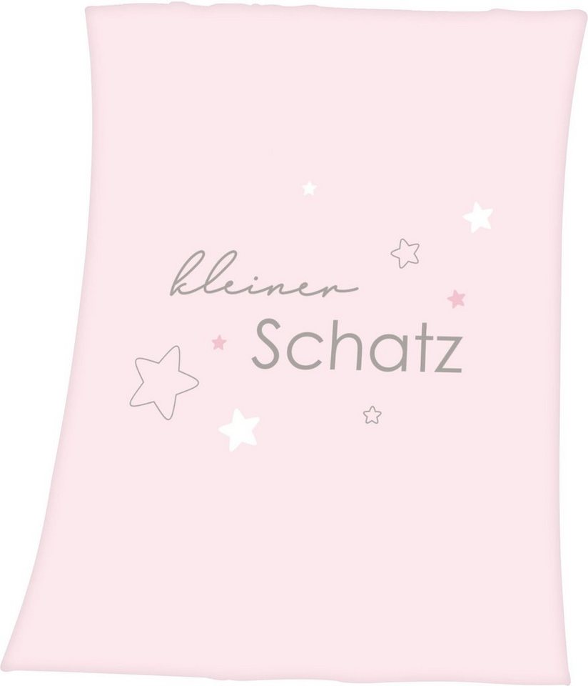 Babydecke Kleiner Schatz, Baby Best, mit liebevollem Schriftzug, Kuscheldecke von Baby Best