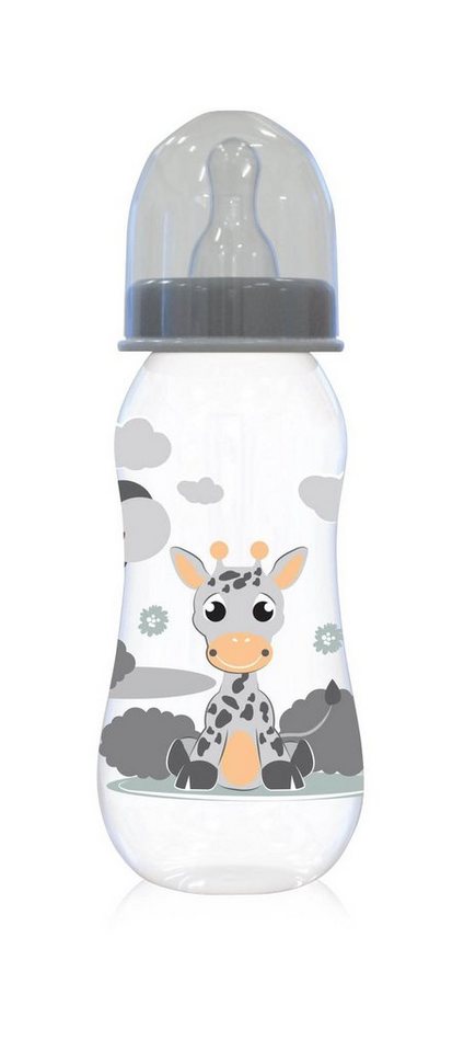 Baby Care Babyflasche Babyflasche 250 ml Tiere, Silikonsauger Größe 0+ Schutzdeckel ab Geburt von Baby Care