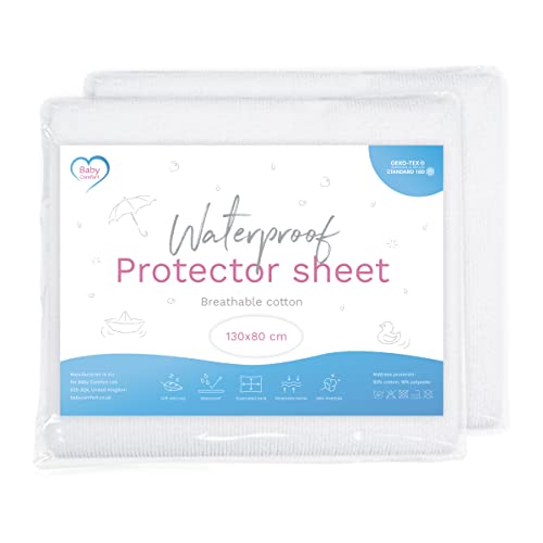 2 Stück wasserdichte Matratzenschoner/Bezüge passend für 130 x 80 cm ausziehbares Kinderbett von Baby Comfort