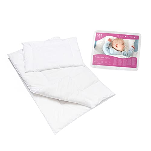 2-teiliges Bettdecken- und Flachkissen-Set für Babybetten, 100% Polycotton (120 x 90 cm) von Baby Comfort