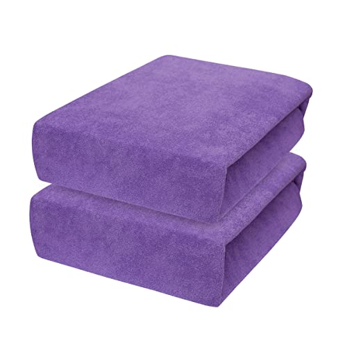 2 x Baby Comfort Frottee Spannbettlaken für 95x65 cm Reisebett Matratze (Violett) von Baby Comfort
