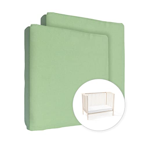 2X Jersey Spannbettlaken 100% Baumwolle für 160 x 70 cm Kinderbett (Grün) von Baby Comfort