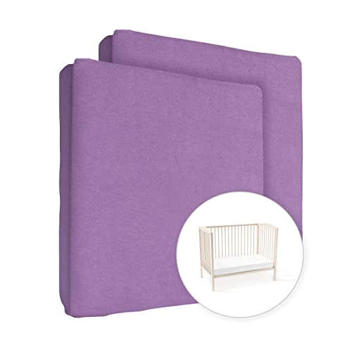 2X Jersey Spannbettlaken 100% Baumwolle für 160 x 70 cm Kinderbett (Violett) von Baby Comfort