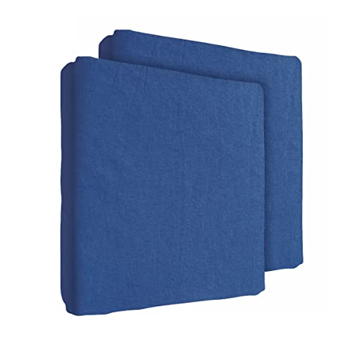 2X Jersey Spannbettlaken 100% Baumwolle für 160 x 70 cm Kinderbett (Königsblau) von Baby Comfort