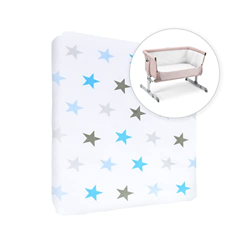 Baby Comfort Spannbettlaken für Kinderzimmer, 100% Baumwolle, passend für 90 x 55 cm, Blau von Baby Comfort