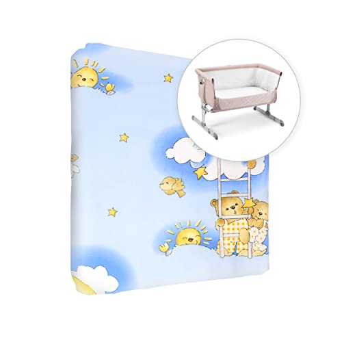 Baby Comfort Spannbetttuch für Kinderzimmer, 100% Baumwolle, für 90 x 55 cm, Blau von Baby Comfort