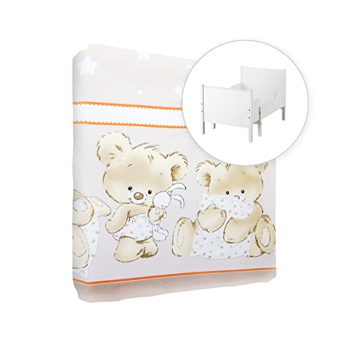 Baby Comfort Spannbetttuch für Kinderzimmer, 100 % Baumwolle, passend für 130 x 80 cm, ausziehbare Matratze für Kleinkinderbett (Mika-Beige) von Baby Comfort
