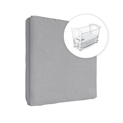 Jersey 100% Baumwolle Spannbettlaken für 90x40 cm Babybett Wiege Matratze (Grau) von Baby Comfort