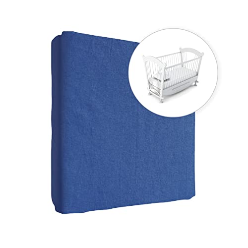 Jersey Spannbetttuch für Babybett, 100% Baumwolle, passend für 90 x 50 cm Babybett-Wiege-Matratze (Königsblau) von Baby Comfort