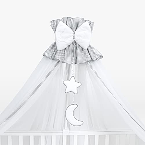 Luxus Baby Kinderbett Betthimmel Krone Moskitonetz nur 480 cm (Moon Grey) von Baby Comfort