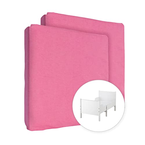 2X Jersey 100% Baumwolle Spannbettlaken für 160x80cm Kleinkind Junior Bett Matratze (Rosa) von Baby Comfort