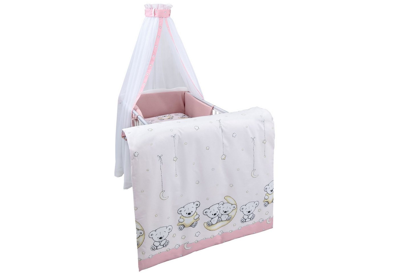 Baby-Delux Babybettwäsche Baby Bettwäsche Set 4-Tlg. Nestchen Waffelpique, Baumwolle, 4 teilig, Bettset für Babybetten 140x70 & 120x60 verschiedene Designs von Baby-Delux