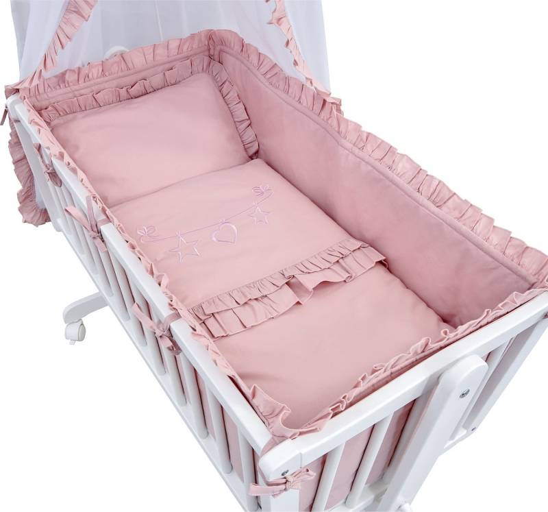 Baby-Delux Babybettwäsche Baby Wiegenset Royal Rüsche, 6 teilig, Wiegenset 6-tlg. für Babywiege 90x40 (ohne Wiege) verschiedene Designs von Baby-Delux