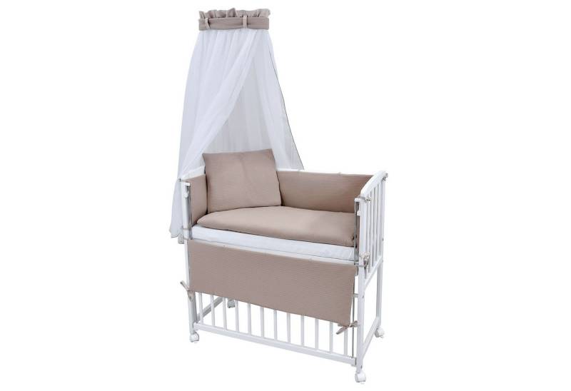 Baby-Delux Beistellbett Babybett Interlock Soft, Stillbett 90x40 weiß höhenverstellbar, Matratze inkl. komplett Set von Baby-Delux