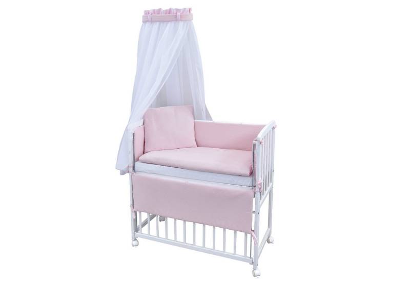Baby-Delux Beistellbett Babybett Interlock Soft, Stillbett 90x40 weiß höhenverstellbar, Matratze inkl. komplett Set von Baby-Delux
