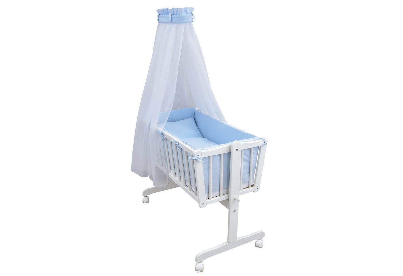 Baby-Delux Stubenbett Babywiege Komplettset Interlock Soft, Schaukelwiege Weiß 90x40cm Komplett Bettset Wiegenset Baby-Delux Stubenbett Babywiege Komplettset Interlock Soft, Schaukelwiege Weiß 90x40cm Komplett Bettset Wiegenset von Baby-Delux