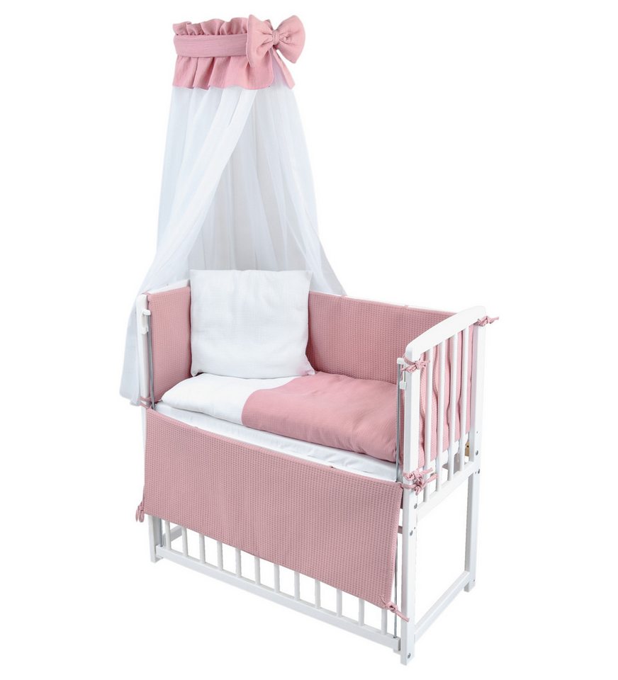 Baby-Delux Stubenbett Beistellbett Komplettset Waffelpique Musselin, Stillbett 90x40 weiß höhenverstellbar, Matratze inkl. komplett Set Baby-Delux Stubenbett Beistellbett Komplettset Waffelpique Musselin, Stillbett 90x40 weiß höhenverstellbar, Matratze inkl. komplett Set von Baby-Delux