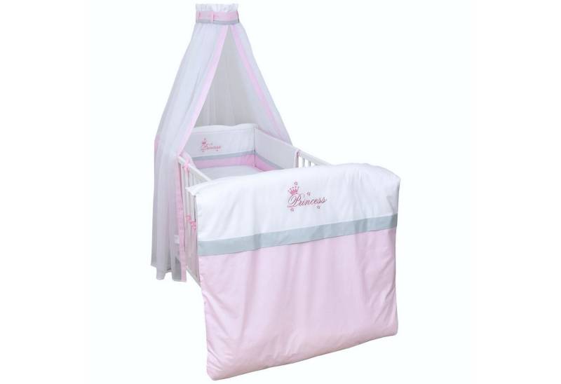 Baby-Delux Babybettwäsche Baby Bettwäsche Set 4-Tlg. Nestchen Chiffonhimmel, Baumwolle, 4 teilig, Bettset für Babybetten 140x70 & 120x60 verschiedene Designs von Baby-Delux