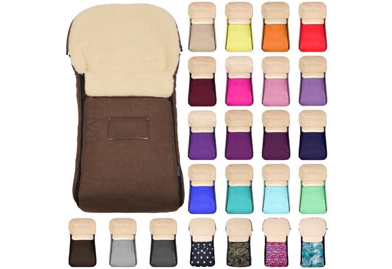 Baby-Joy Fußsack Fußsack KAI XL 105cm Lammwolle Winterfußsack Thermo Babyfußsack 6 Mon, Wetterfest, Thermo-warm und Ultraweich von Baby-Joy