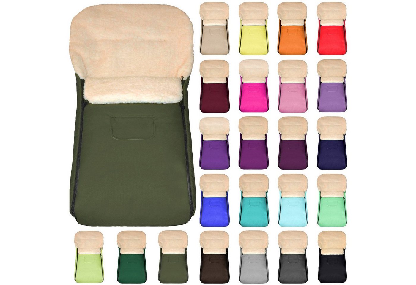 Baby-Joy Fußsack KAI XXL 120 cm Fußsack Lammwolle Winterfußsack Übergroß Lang von Baby-Joy