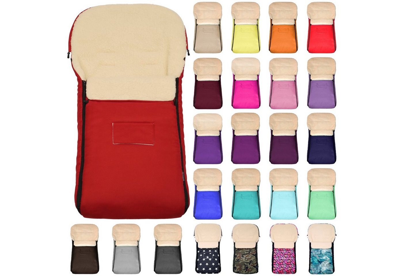 Baby-Joy Fußsack KAI XXL 120 cm Fußsack Lammwolle Winterfußsack Übergroß Lang von Baby-Joy