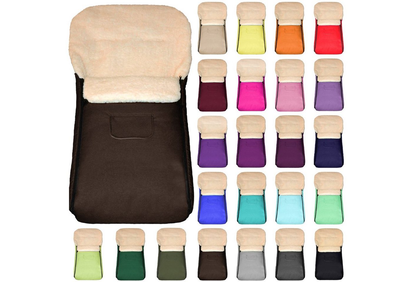 Baby-Joy Fußsack KAI XXL 120 cm Fußsack Lammwolle Winterfußsack Übergroß Lang von Baby-Joy