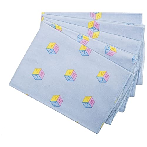 BABY-PLUS Molton Tuch 37x37cm,ABC-blau 5er Pack von Baby-Plus