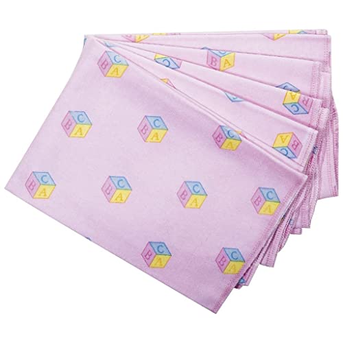 BABY-PLUS Molton Tuch 76x76cm,ABC-rosa 5er Pack von Baby-Plus