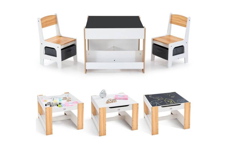 Baby Vivo Kindersitzgruppe multifunktionaler Tisch 2 Stühle aus Holz - Mia Baby Vivo Kindersitzgruppe multifunktionaler Tisch 2 Stühle aus Holz - Mia von Baby Vivo