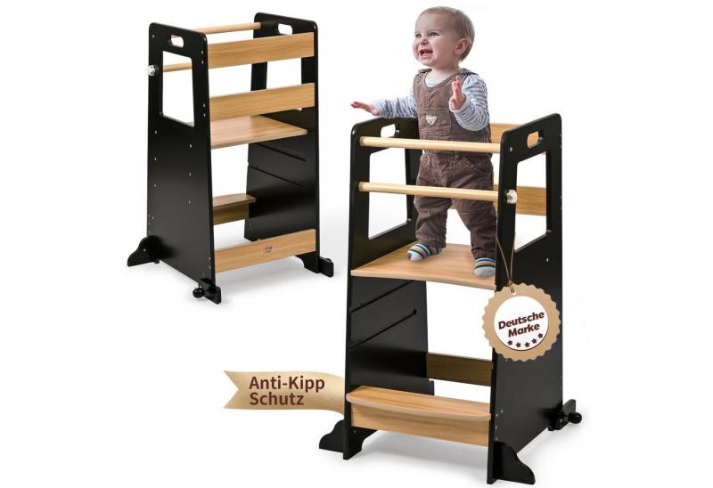Baby Vivo Stehhilfe Lernturm aus Holz höhenverstellbar Kippschutz - Noah in Schwarz Baby Vivo Stehhilfe Lernturm aus Holz höhenverstellbar Kippschutz - Noah in Schwarz von Baby Vivo
