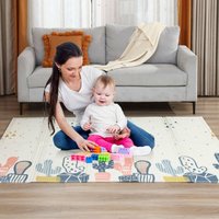 Baby Vivo - Spielmatte / Spielteppich für Kinder doppelseitig mit Straße 200 x 180 cm - Kaktus von Baby Vivo