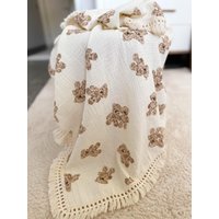 Baby Musselintuch Babydecke, Pucktuch, Kuscheltuch, Mulltuch, Babydecke Handmade Mit Bären Baby Musselintuch Babydecke, Pucktuch, Kuscheltuch, Mulltuch, Babydecke Handmade Mit Bären von BabyBeigeByRosa